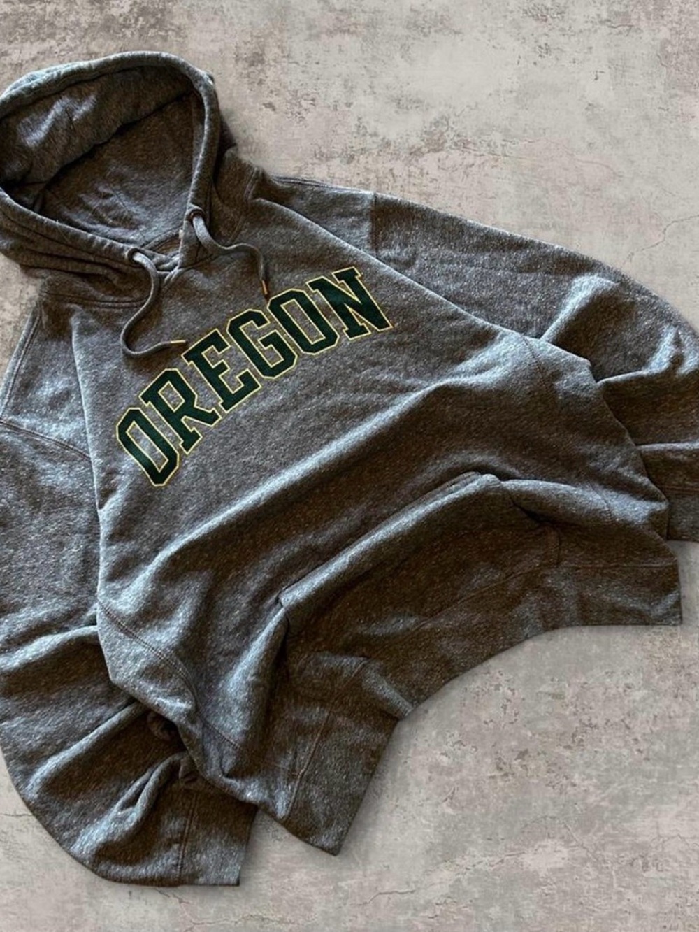 Vintage University of Oregon Ducks College spellout sportswear dark grey hoodie